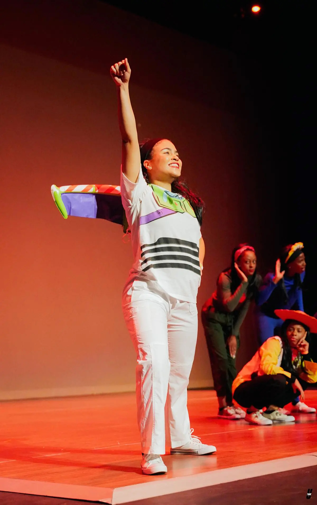 Sydney Mudd performs as Buzz Lightyear from Toy Story during the National Pan-Hellenic Council Homecoming Step Show in Fall 2022. Mudd is a member of the Delta Sigma Theta sorority. (Photo Courtesy: Sydney Mudd)
