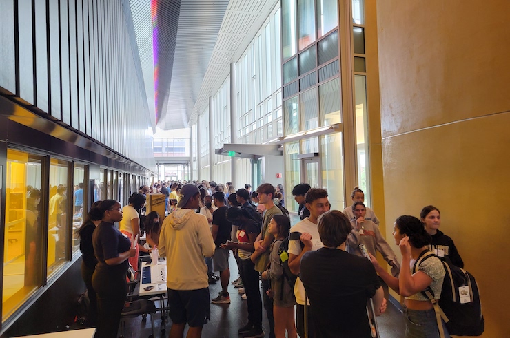 students in hall
