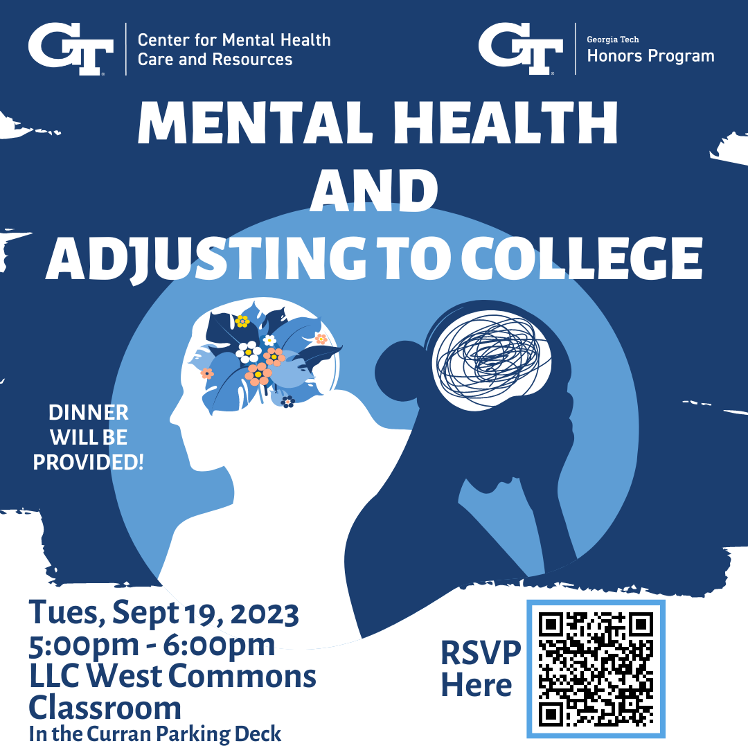 A flyer with outlines of two women, one having scribbles in her head mimicking a bad mental state, and one with flourishing leaves in her mind, representing a healthy mental state.&nbsp;

