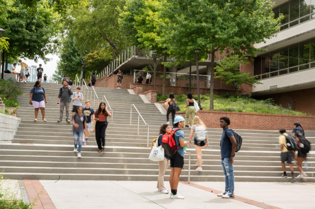 Students walking to classes
