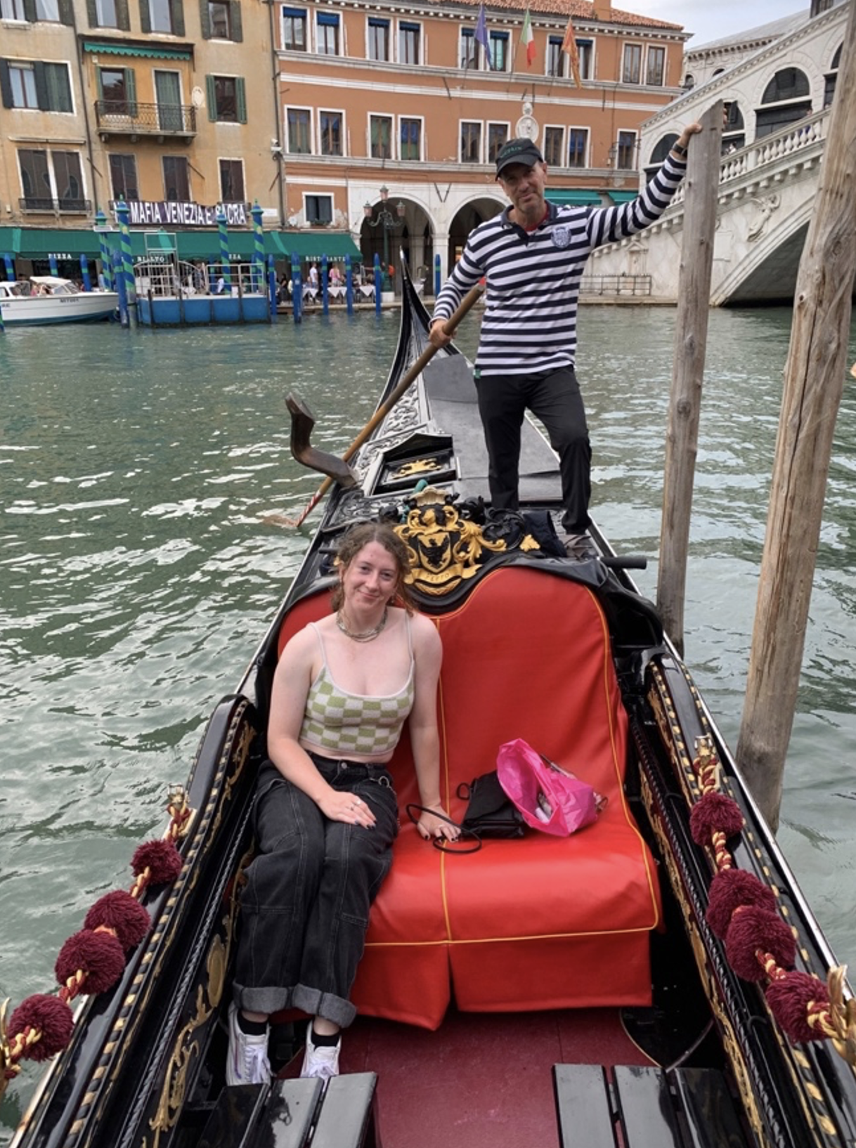 Alex Grimmett on a gondola ride in Venice, Italy.