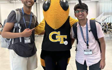 students posing with Buzz