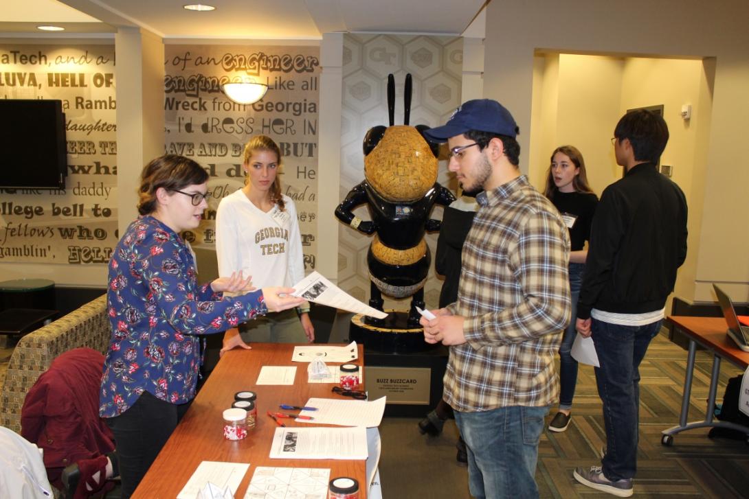 Student in line at an event